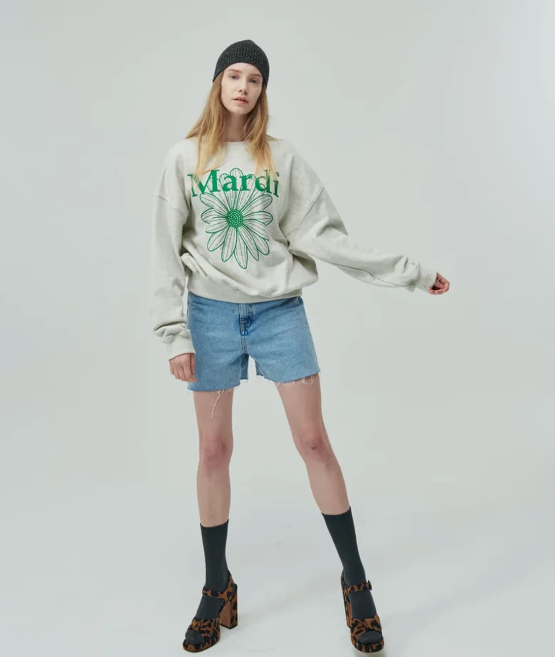 마르디 메크르디 맨투맨 스웻셔츠 오트밀 그린  상품이미지4