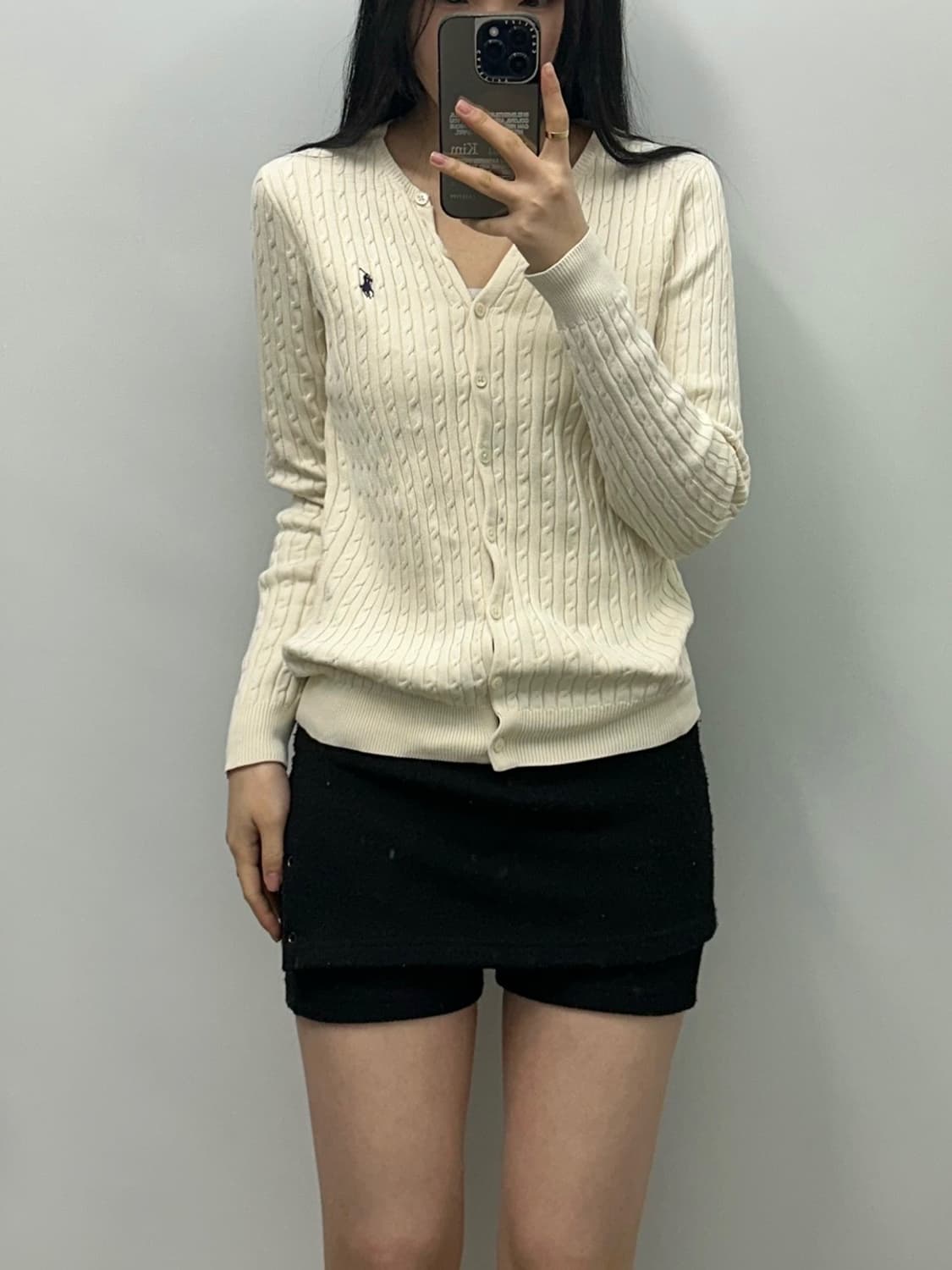 폴로 랄프로렌 스포츠 아이보리 꽈배기 케이블 니트 가디건 상품이미지1