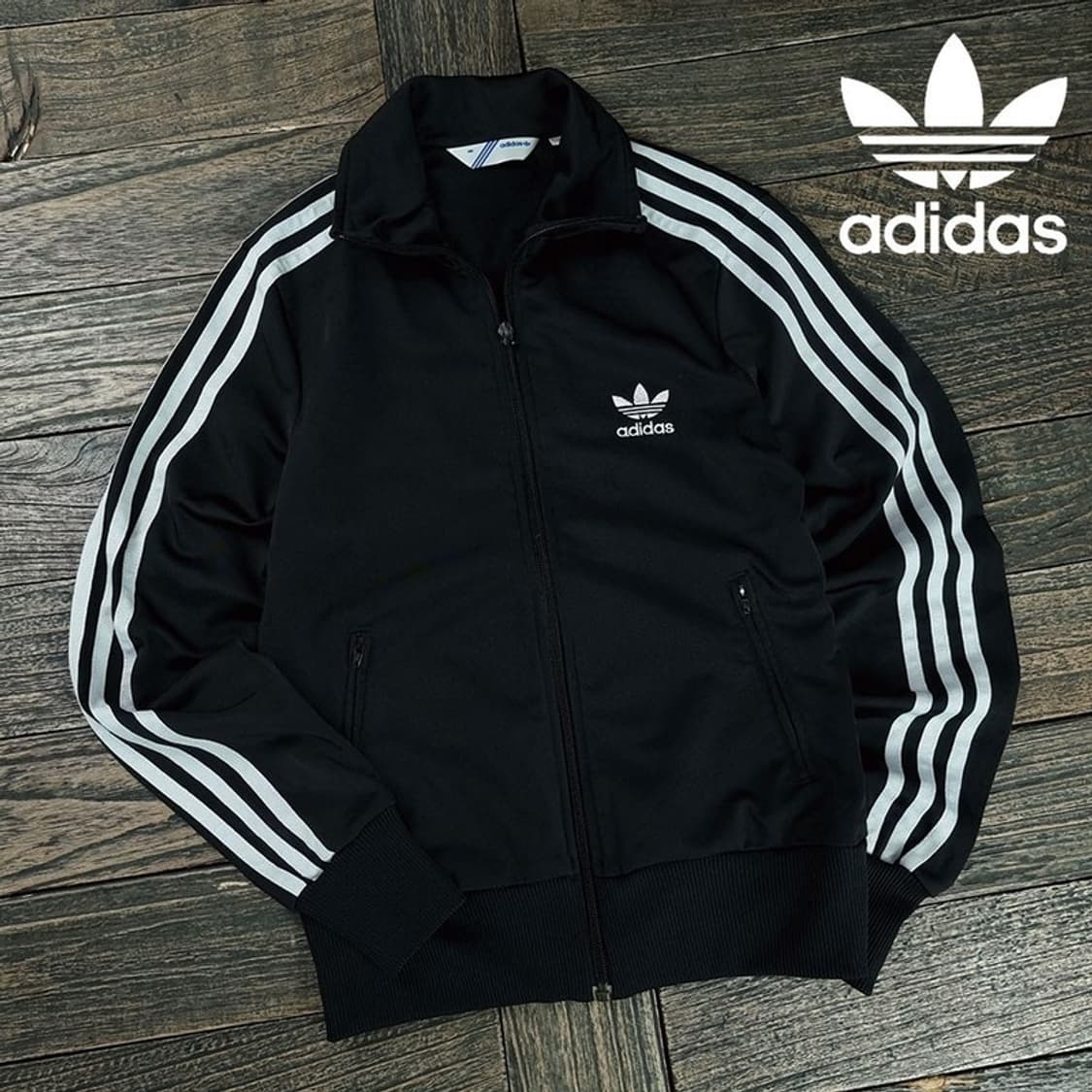 [아디다스] 빅로고 파이어버드 우먼스 트랙탑 집업 자켓 블랙 M19390 상품이미지1