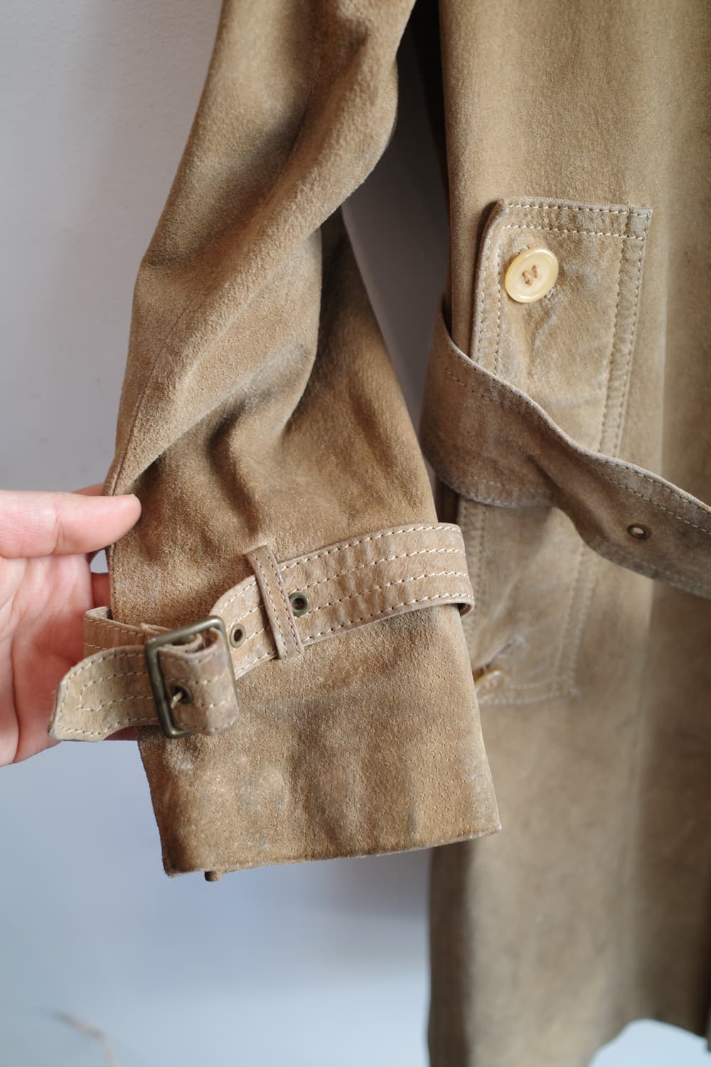 VAN JAC 반자켓 리얼레더 트렌치 코트  상품이미지6