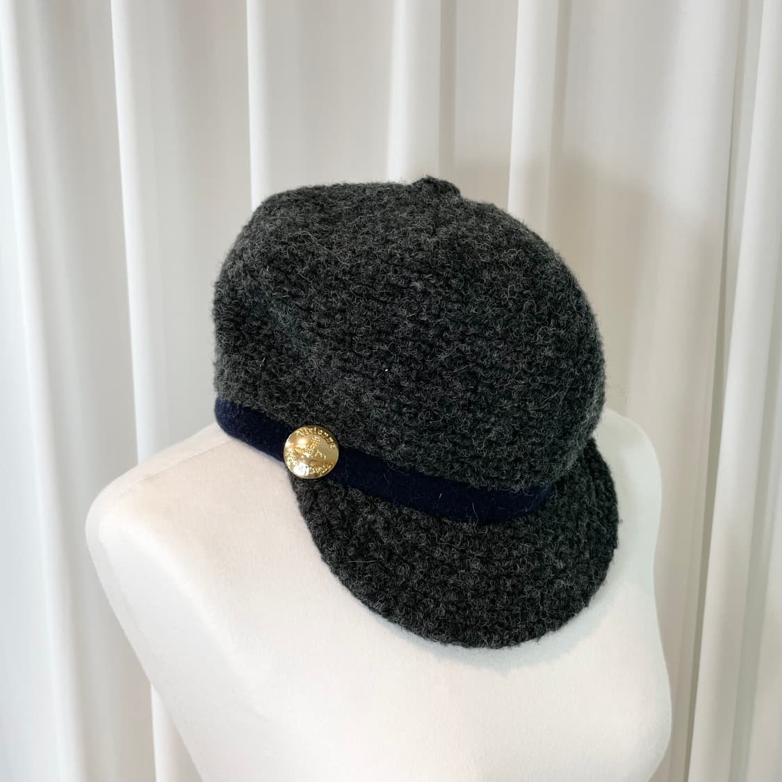 비비안웨스트우드 울 헌팅캡 베레모-차콜 상품이미지1