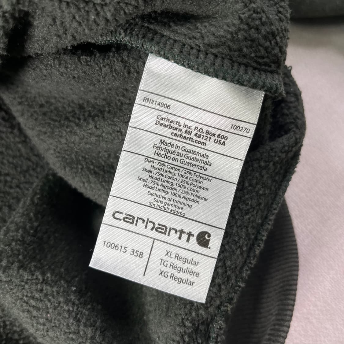 110 칼하트 WIP 카키그린 후드티 상품이미지5