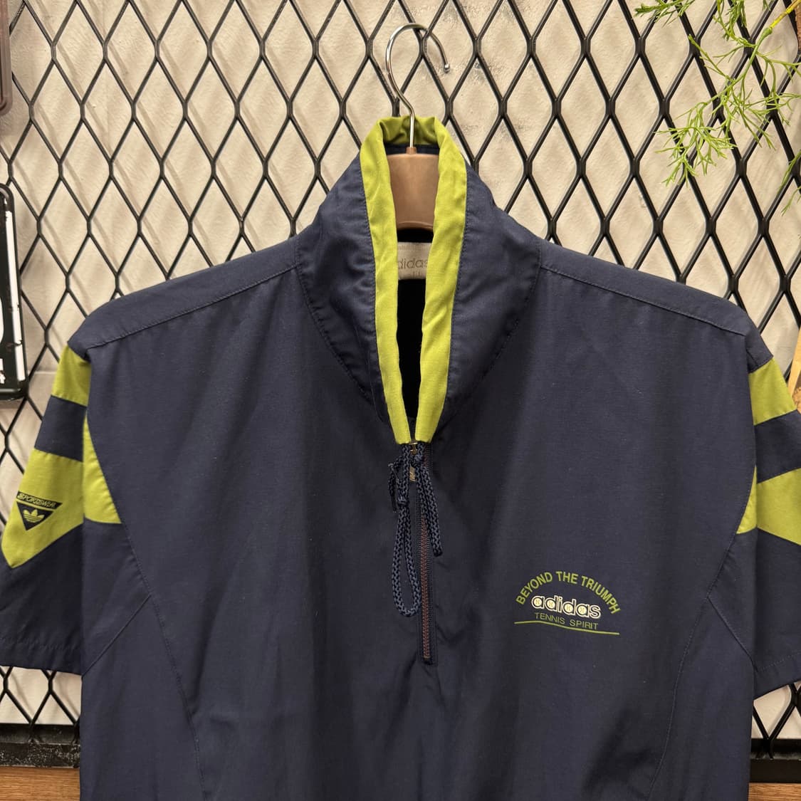 90s 아디다스 테니스 스포츠 반팔 아노락 전면 로고 포인트 네이비 상품이미지3