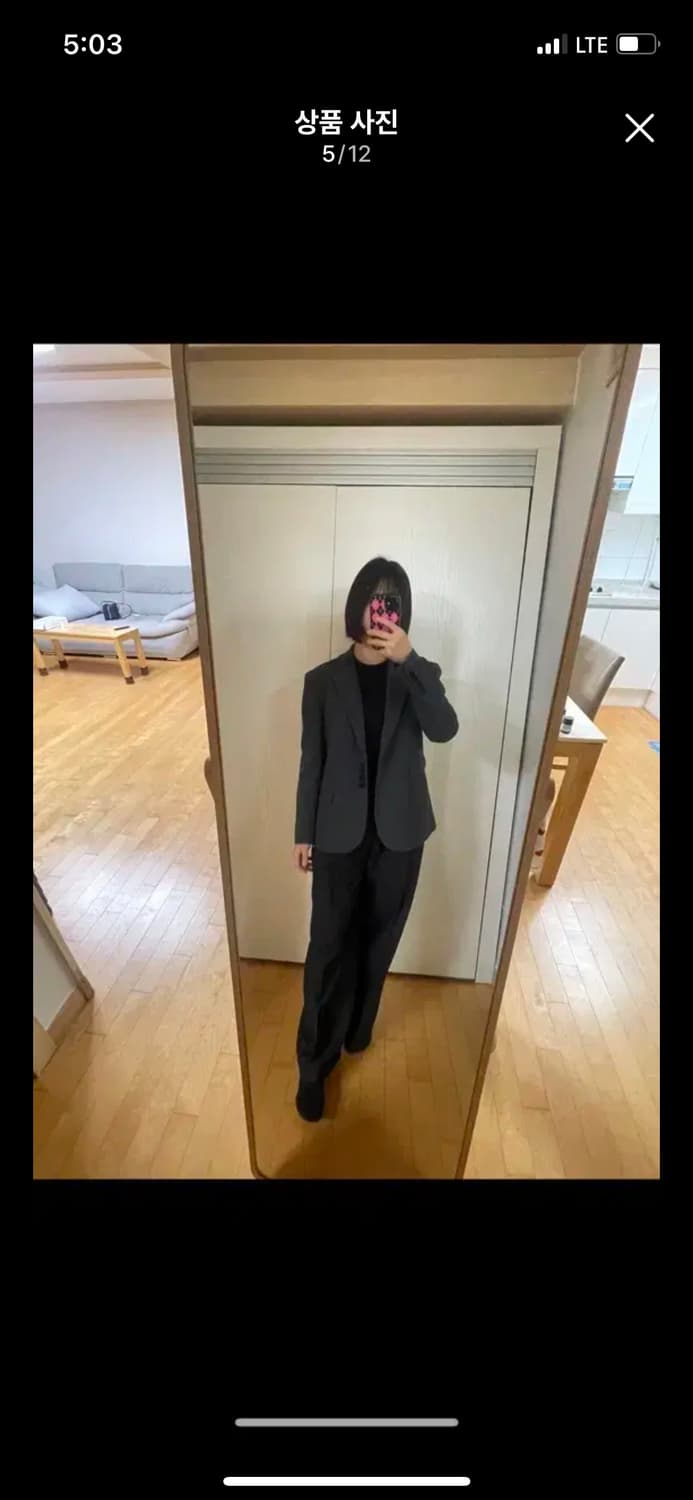 (택달린 새상품)서쿠키 벨벳포인트 그레이 자켓 블레이저 하객룩 꼼데 상품이미지5