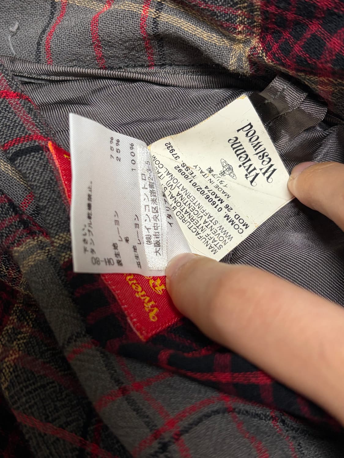 비비안웨스트우드 레드라벨 언발란스 비대칭 체크 스커트 치마 상품이미지5