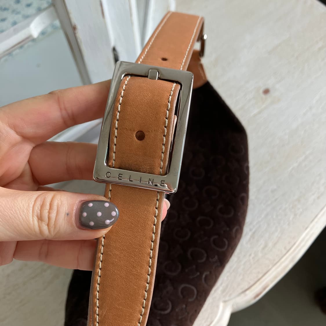 Celine 셀린느 마카담 스웨이드 미니 숄더백 상품이미지4