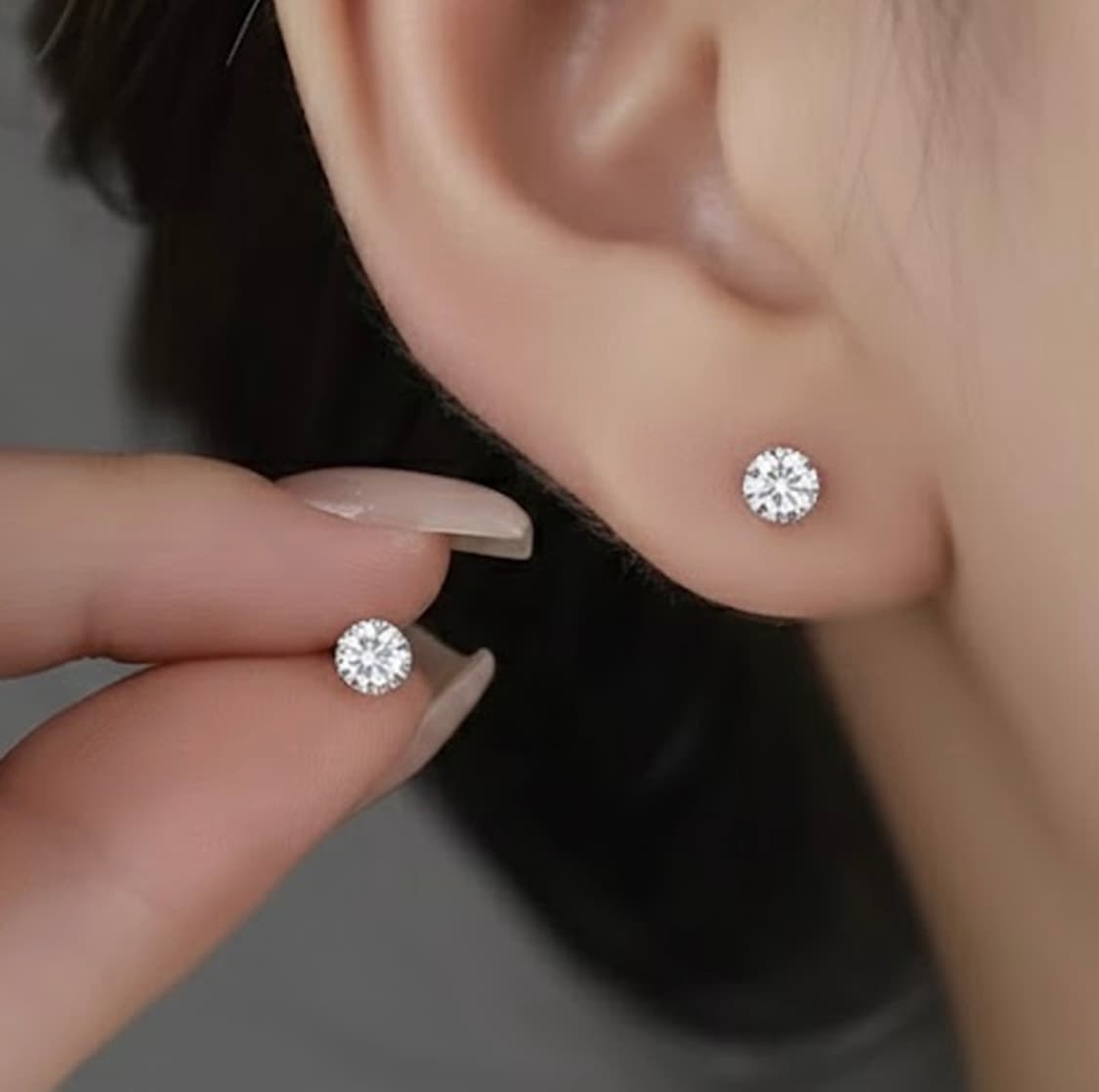 써지컬스틸 316 큐빅 피어싱 귀걸이 2P 세트 4mm 상품이미지1