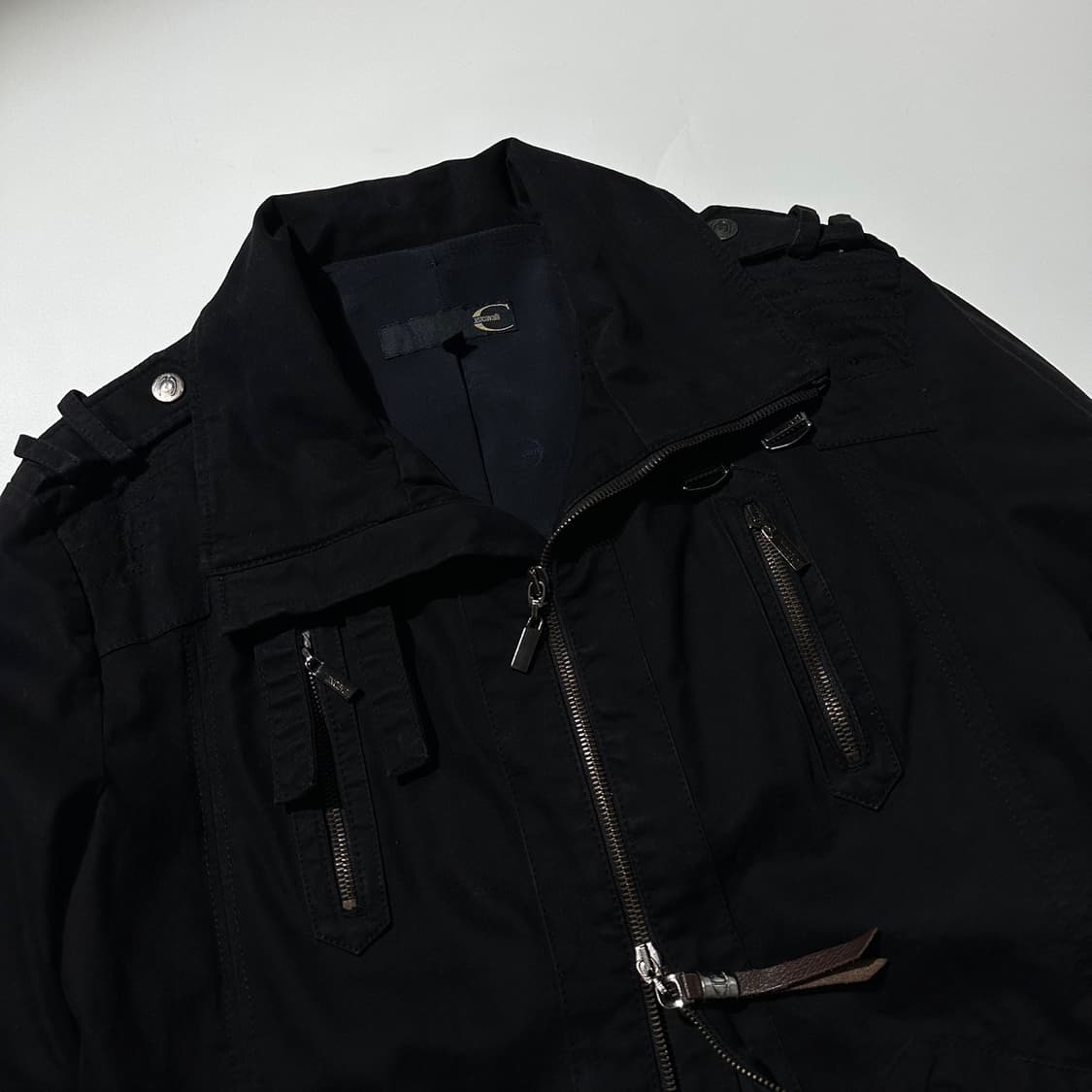 저스트 카발리 싱글 바이커 자켓 블랙 상품이미지4