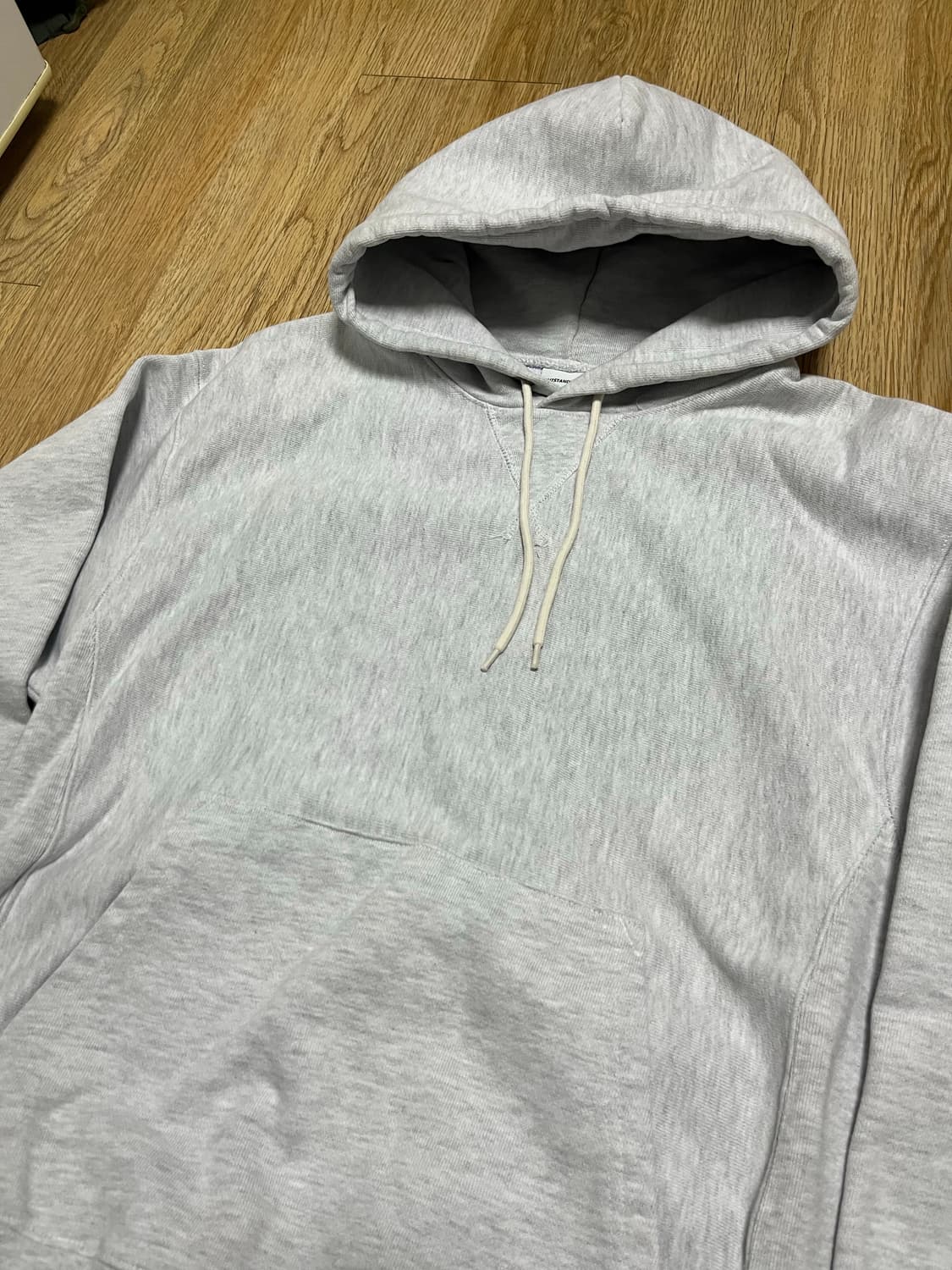 아웃스탠딩 리버스 헤비 후드 스웻 멜란지 그레이 상품이미지3