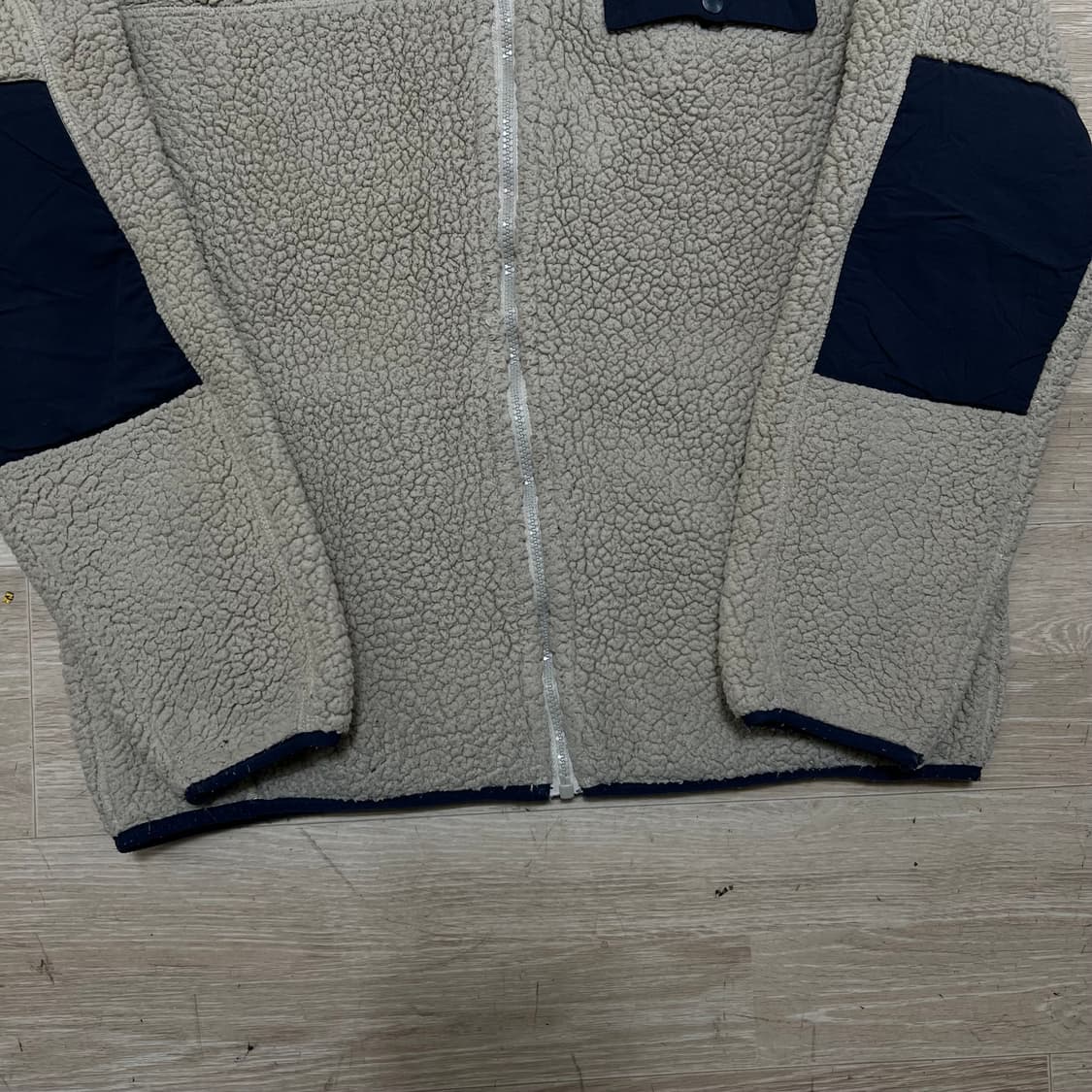 몽벨 아웃도어 포켓 엘보패치 뽀글이 후리스 자켓 [베이지] L/100 상품이미지3