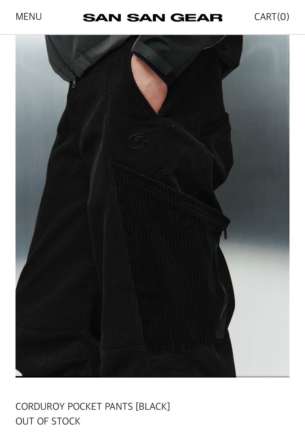 산산기어 코듀로이 포켓 팬츠 블랙 3사이즈 상품이미지3