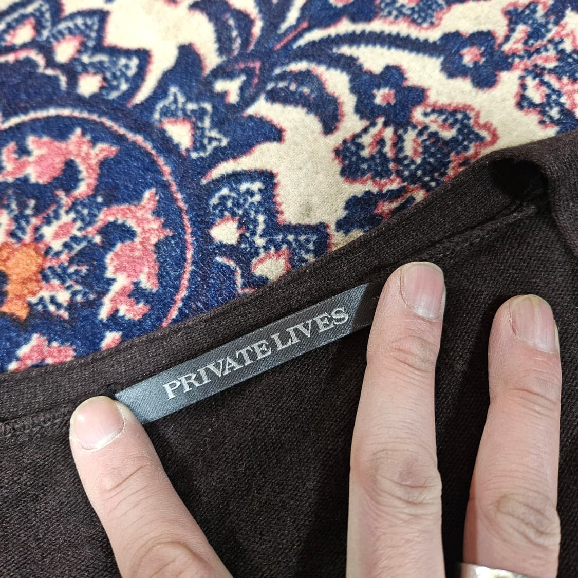 PRIVATE LIVES in Italy 캐시미어 울 혼방 브라운 가디건 상품이미지5