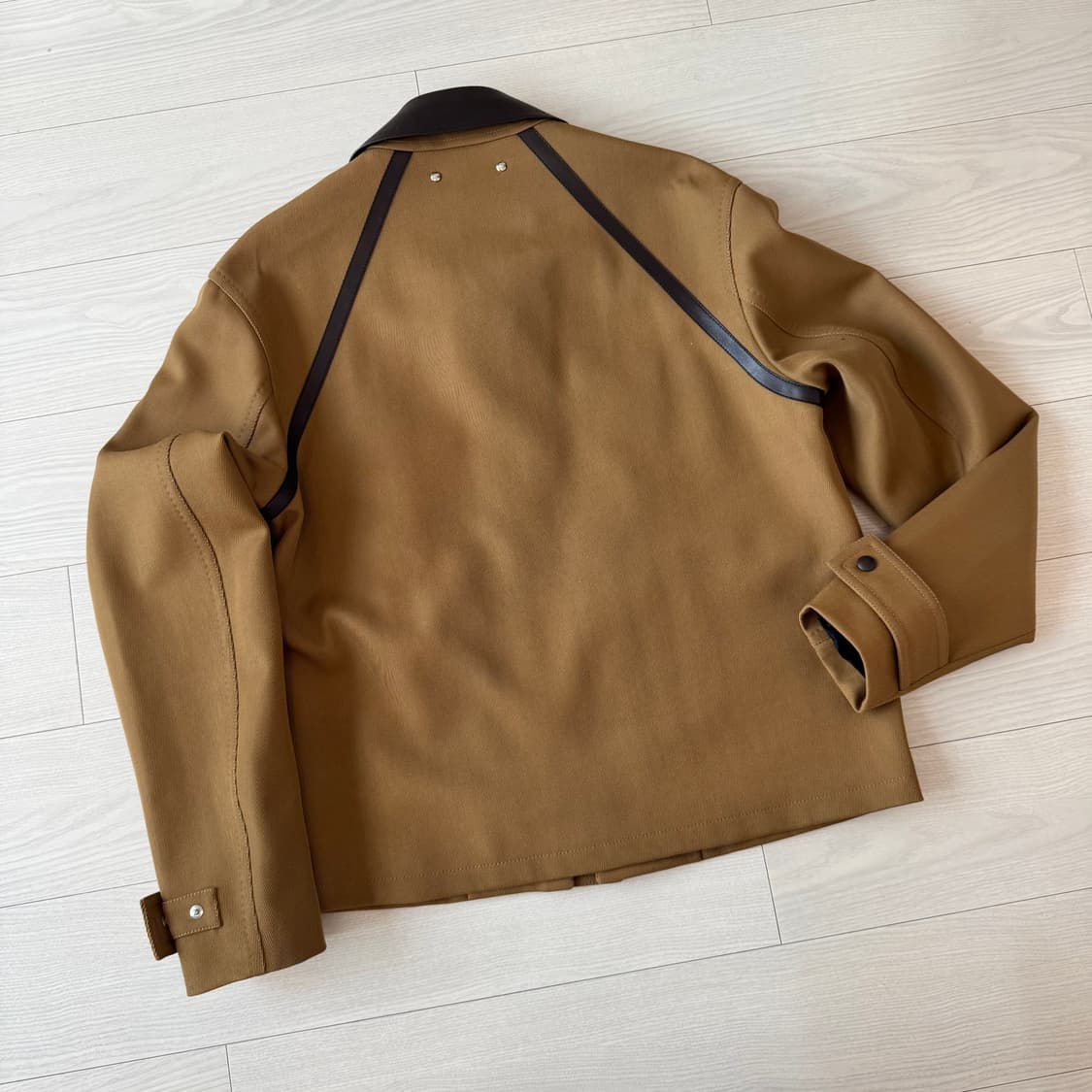 BERLUTI 벨루티 이탈리아 최상급 가죽 울 칸바스 숏 필드코트 자켓  상품이미지9