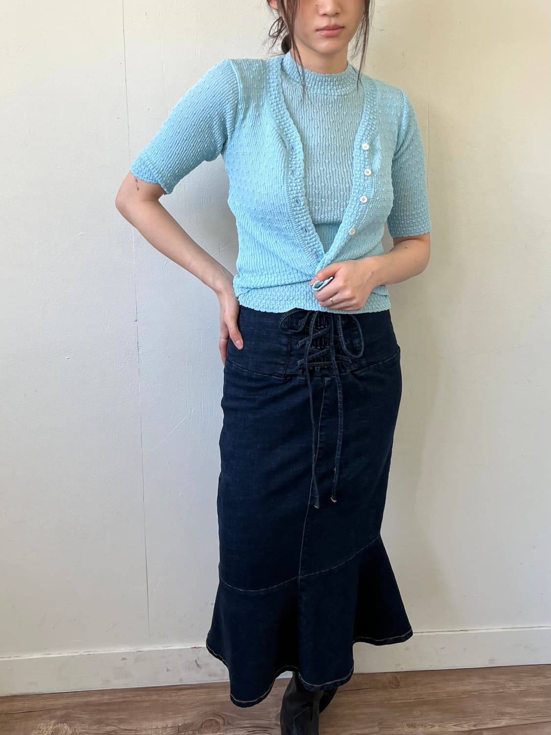 FLASH 실루엣 도트 가디건 상품이미지6