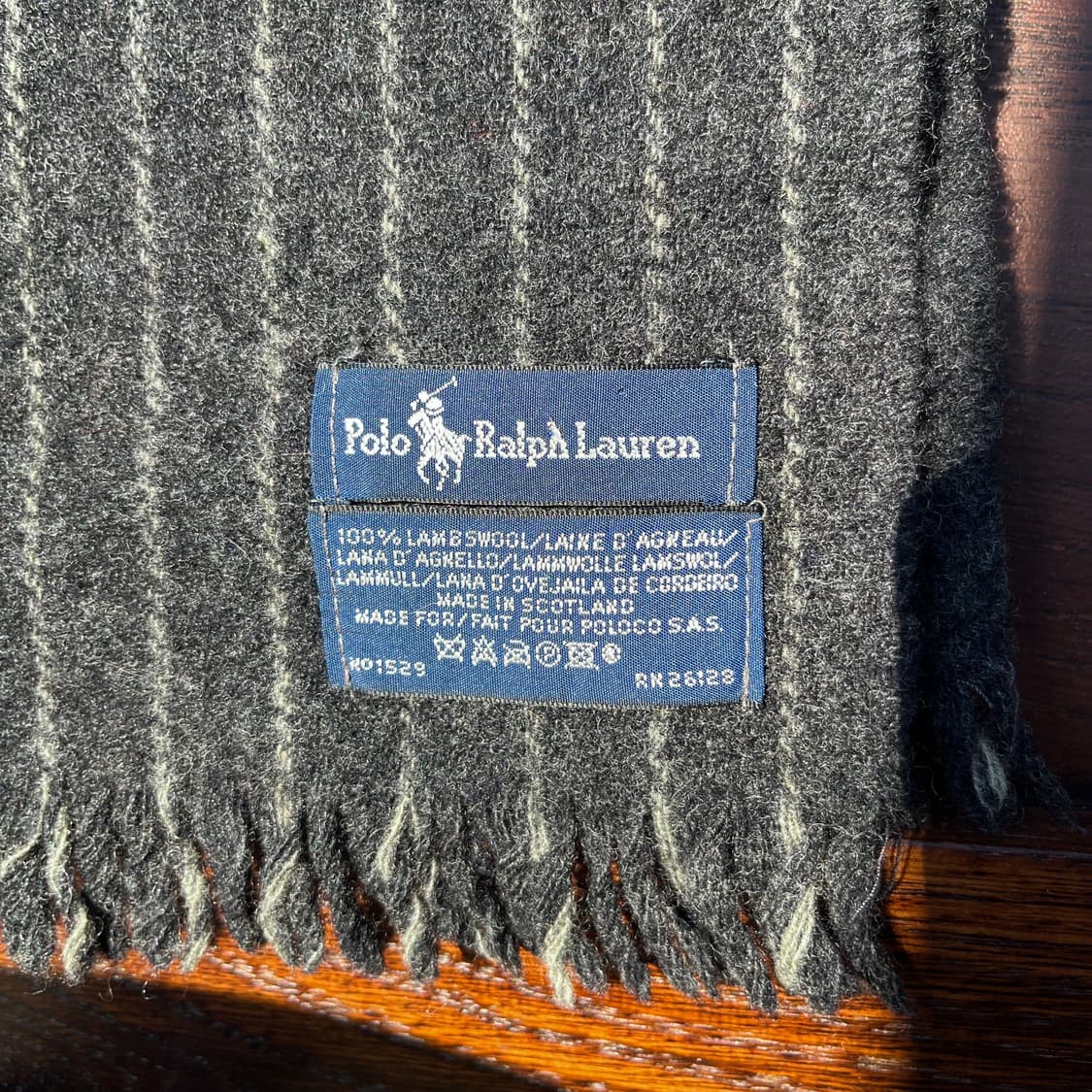 90s 폴로랄프로렌 스코틀랜드 차콜 머플러  상품이미지3
