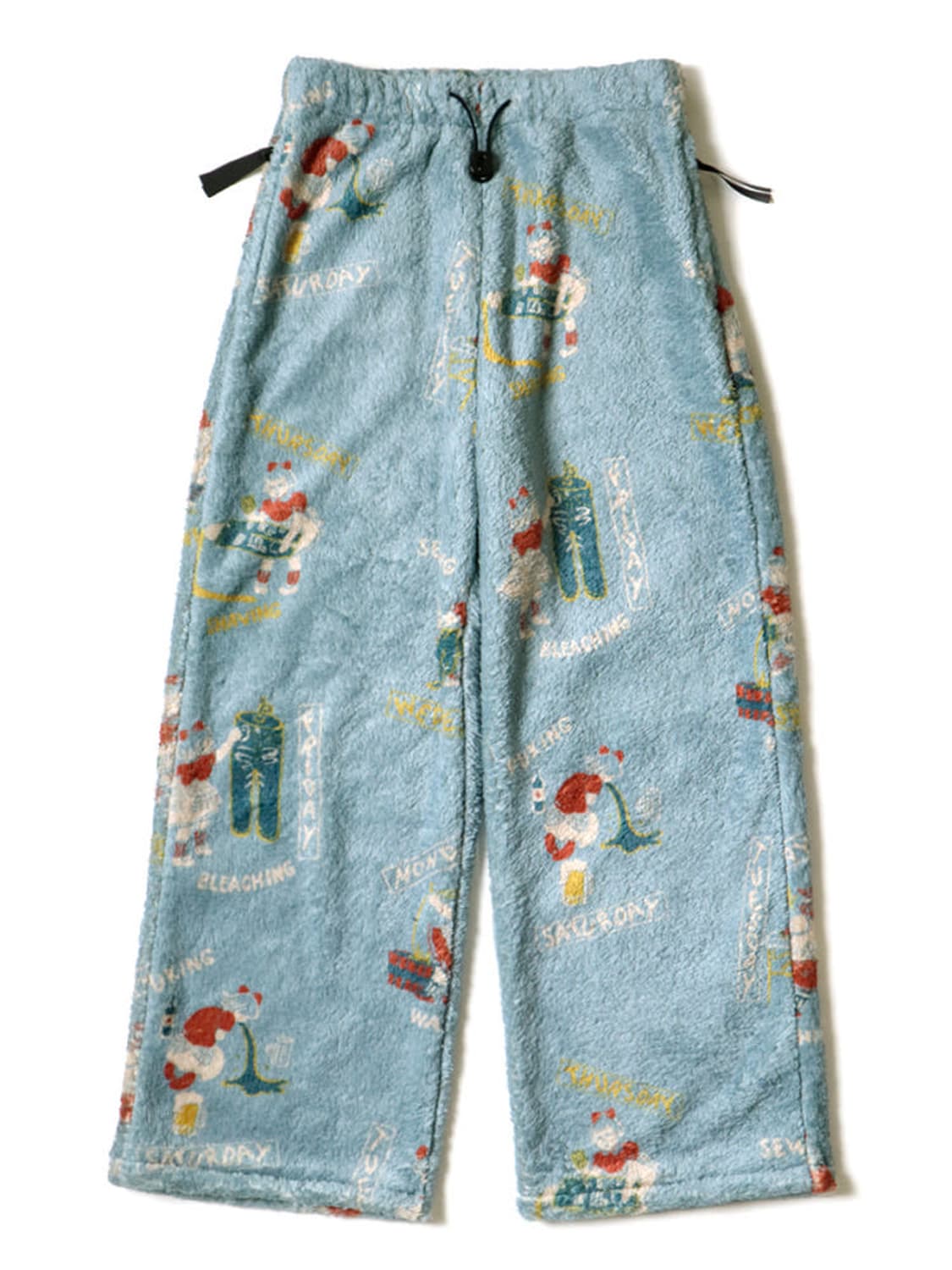 KAPITAL 캐피탈 컨트리 캘린더 패턴 플리스 이지 스트레이트 팬츠 상품이미지1