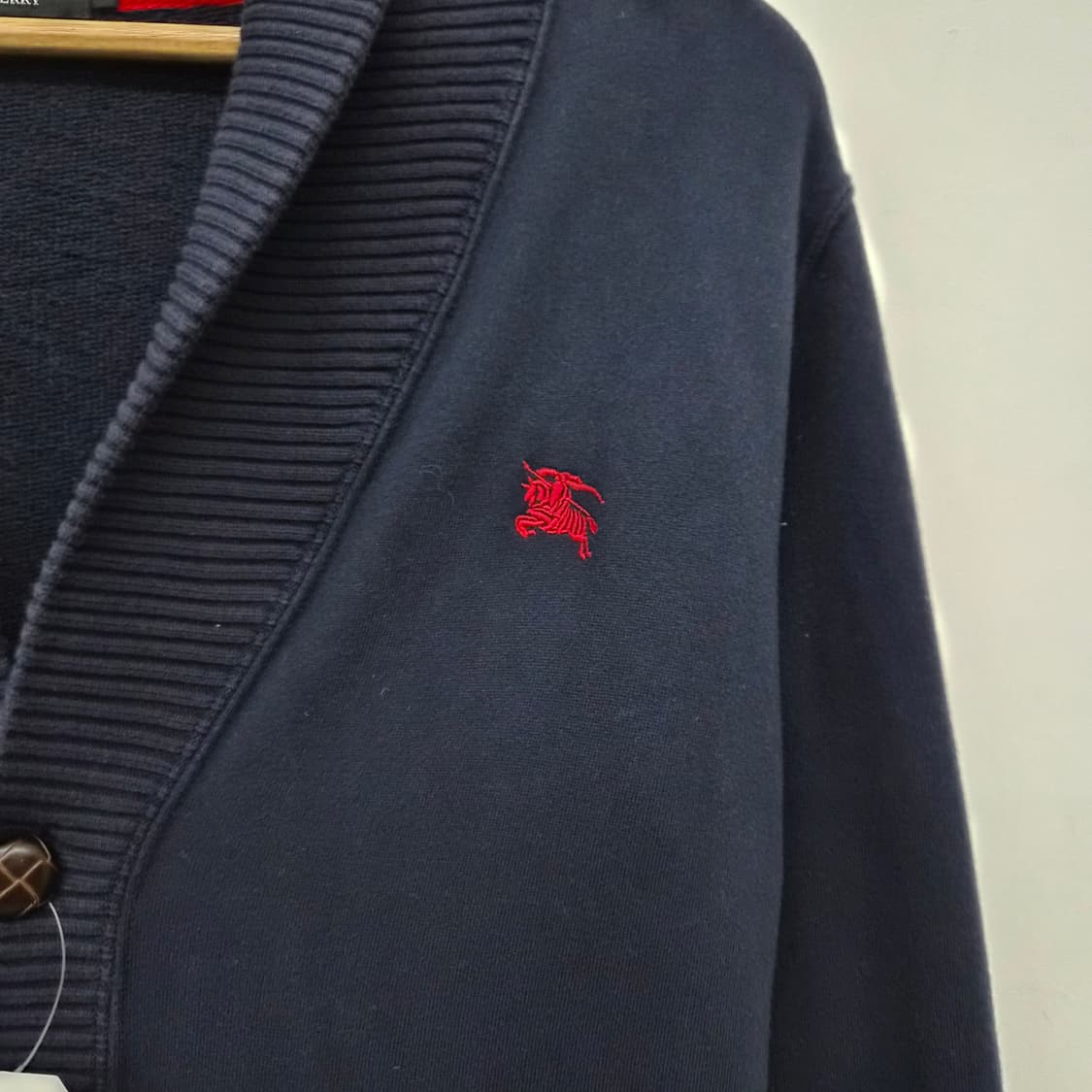 버버리 블랙라벨 네이비 숄카라 니트 가디건 남성 M 상품이미지2