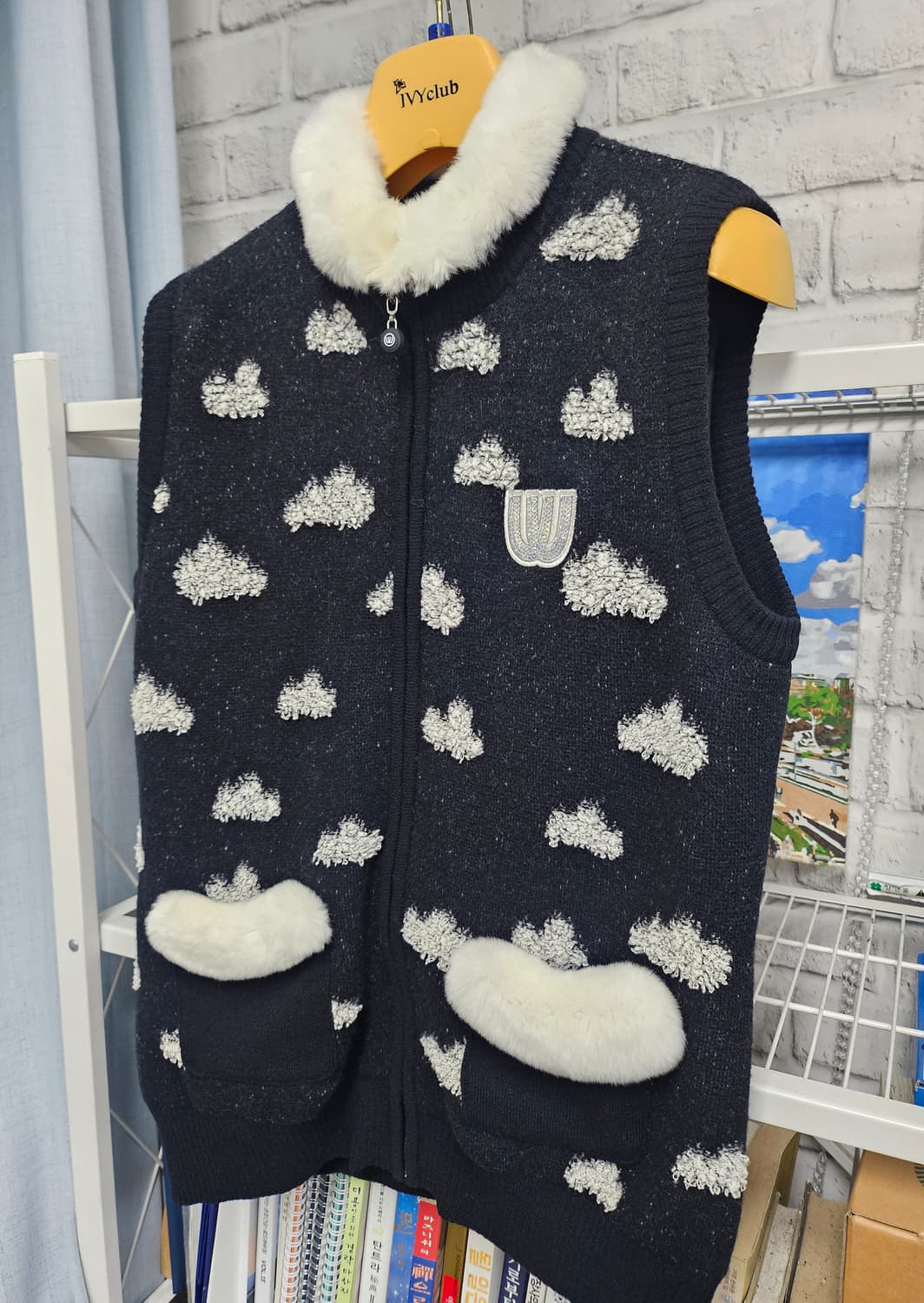 엠유스포츠 여성골프니트 55 겨울 울 풀집업 골프조끼 WL89 상품이미지3