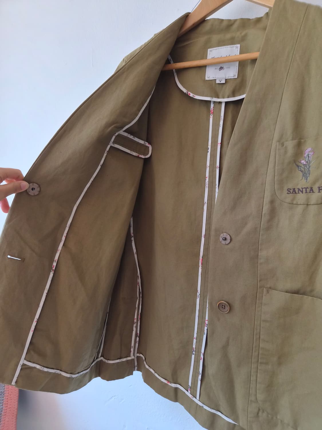 써스데이아일랜드 여성 노카라카키린넨 야상자켓 M사이즈 상품이미지5