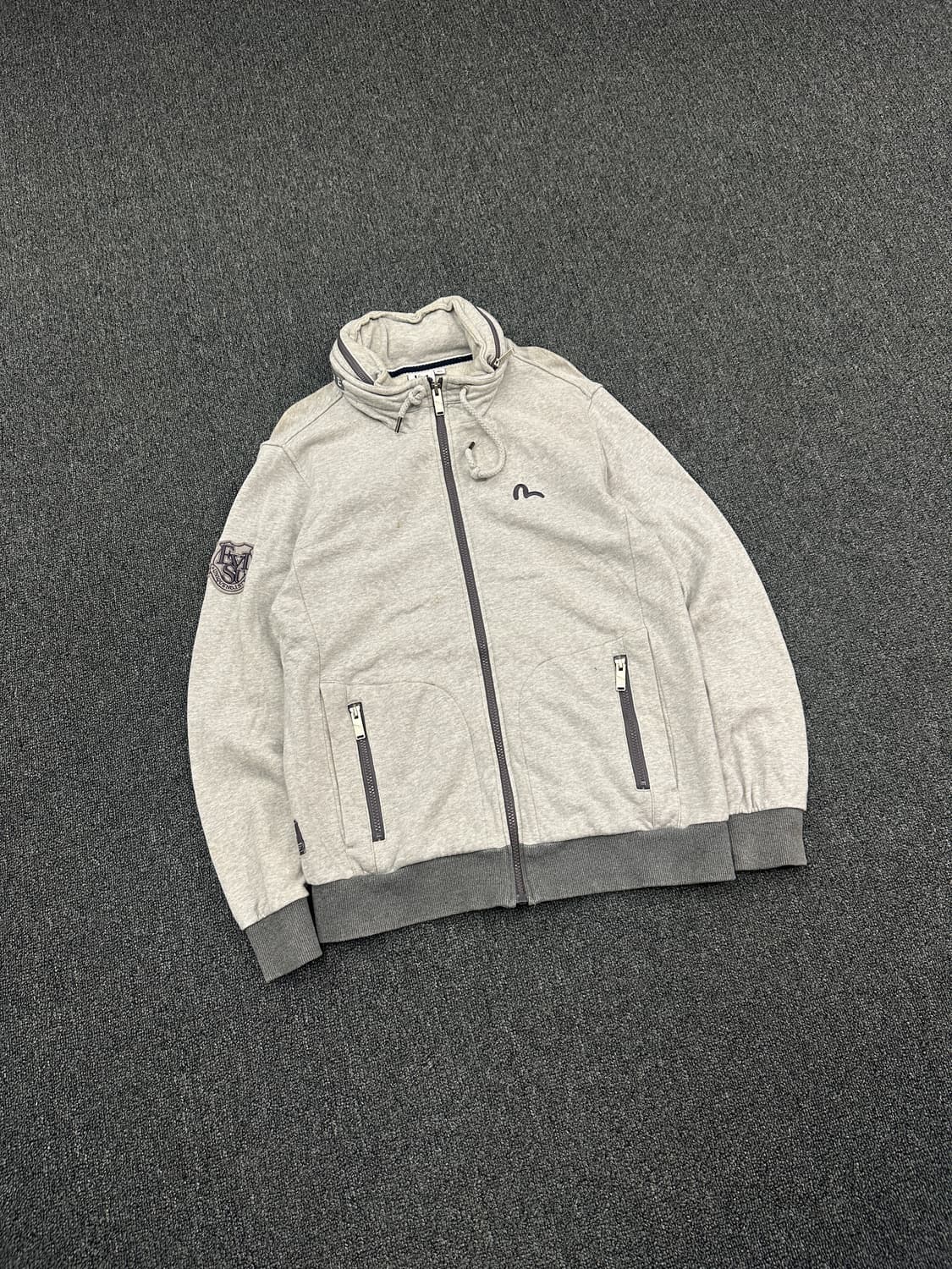 L) 에비수 스몰로고 그레이 후드집업 상품이미지1