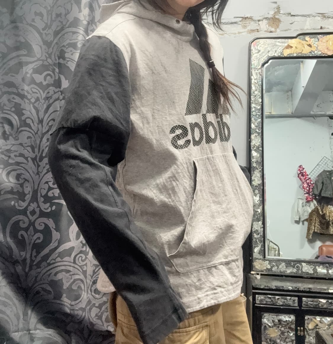 아디다스 도트 포인트 배색 후드티  상품이미지4