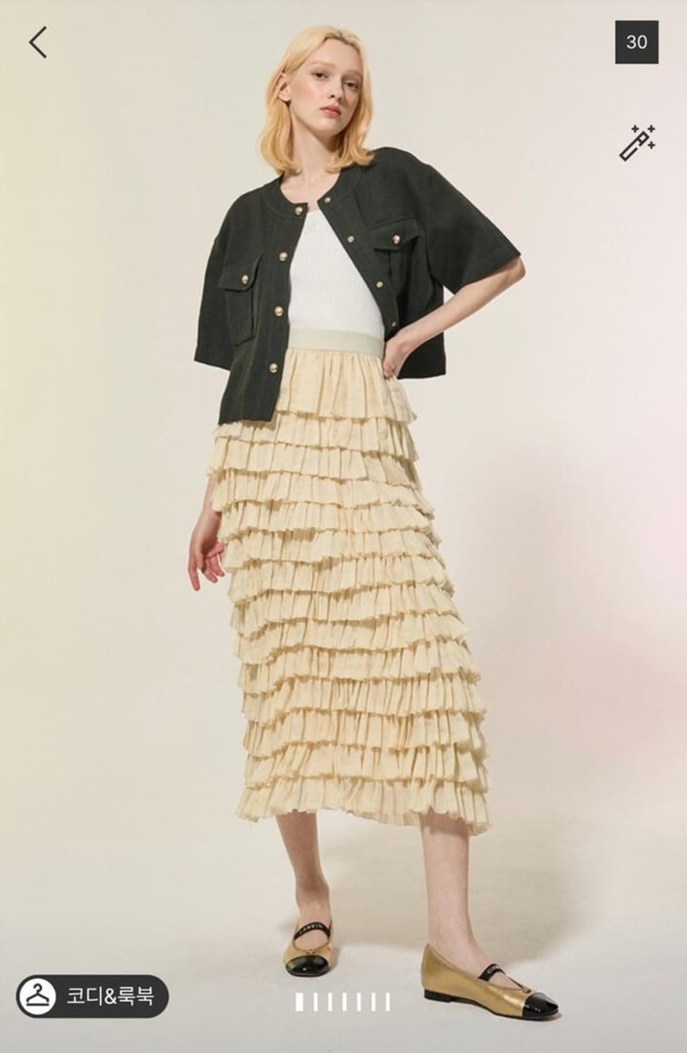 한섬 랑방 2023 린넨 크롭 자켓  88-98-165사이즈 상품이미지1