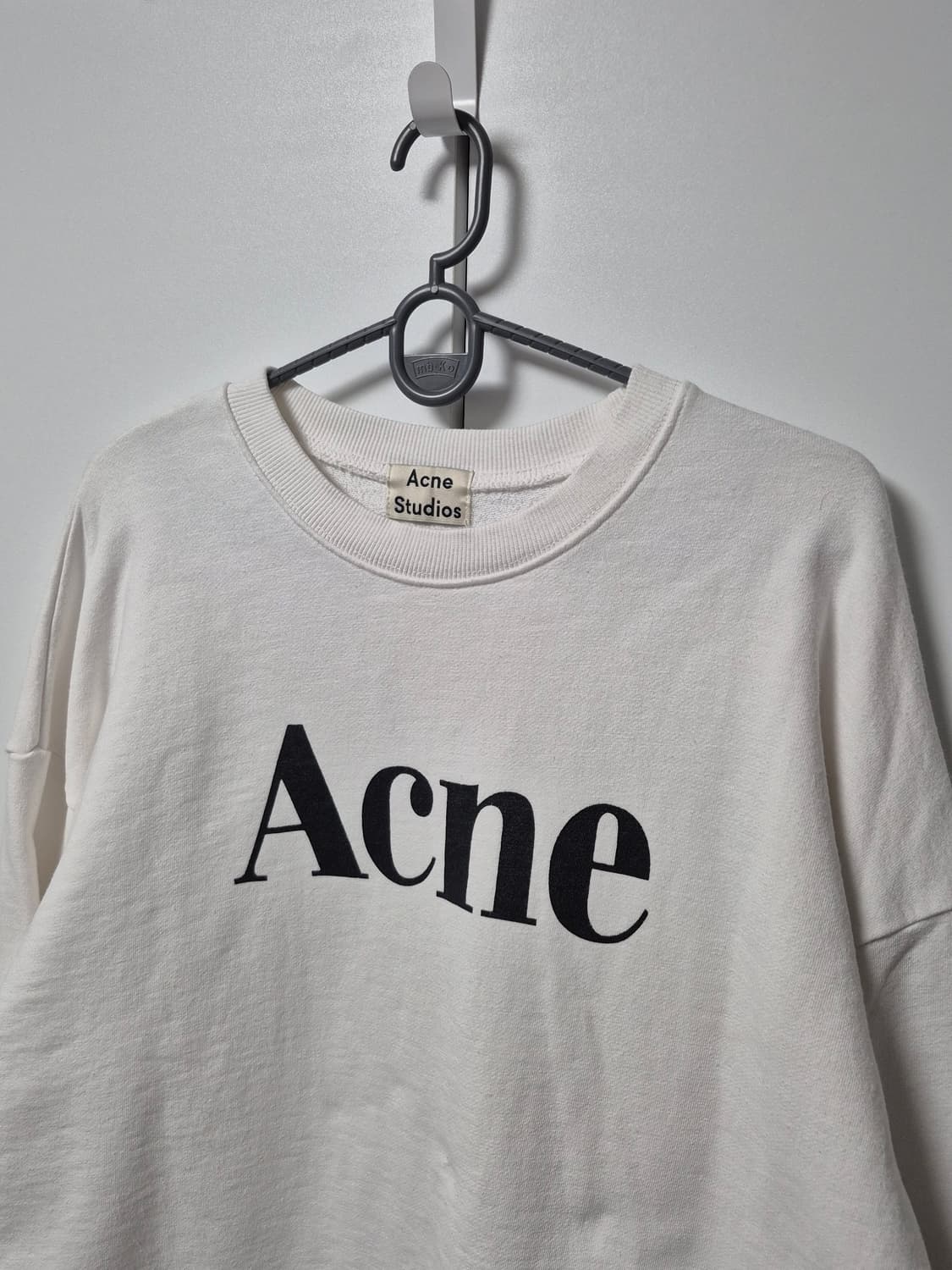 아크네 스튜디오 Acne 로고 맨투맨 화이트 남녀공용M사이즈 상품이미지2