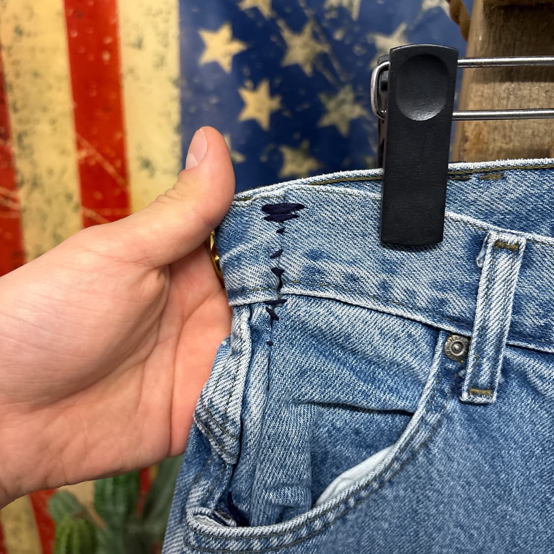 00s 할리데이비슨 클래식핏 컷오프 커스텀 데님팬츠 레더탭 N898   상품이미지6