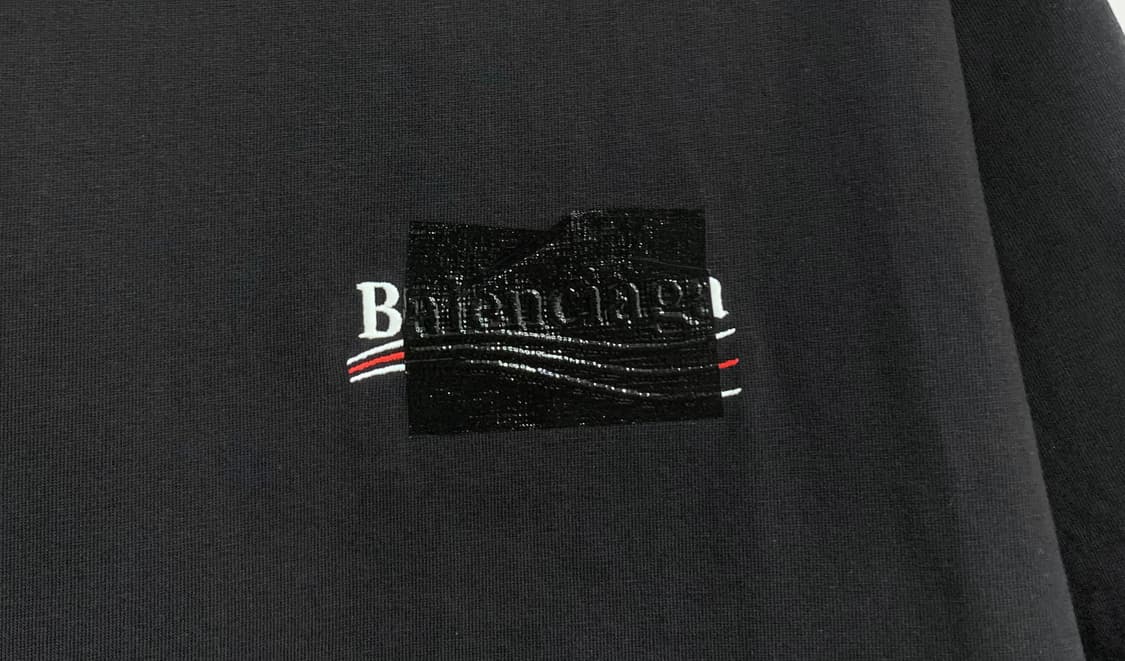 [S]발렌시아가 개퍼 반팔 티셔츠 라지 핏 블랙 테이프 상품이미지5