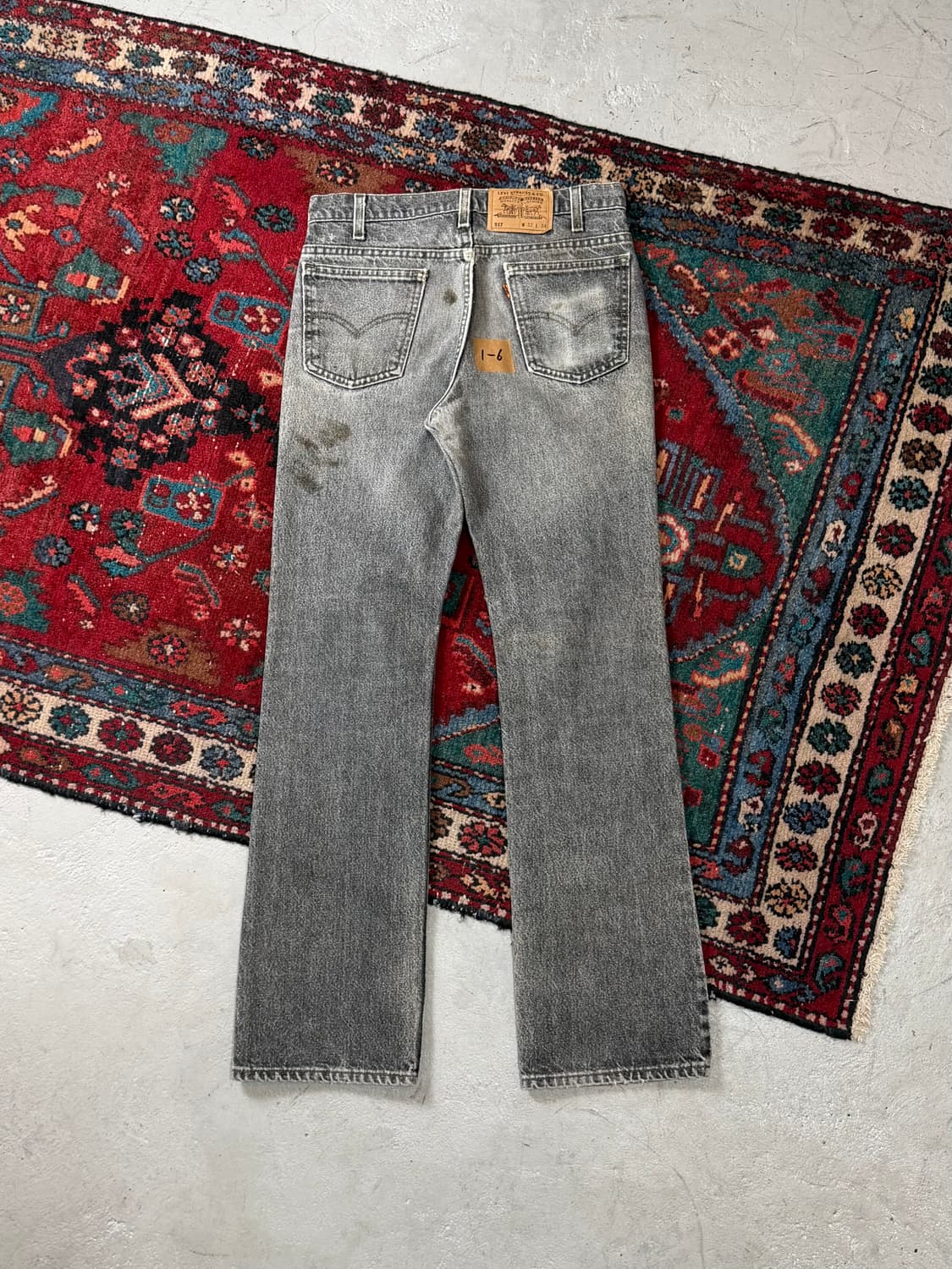 90's USA Made 빈티지 리바이스 517 오렌지탭 블랙 부츠컷 상품이미지4