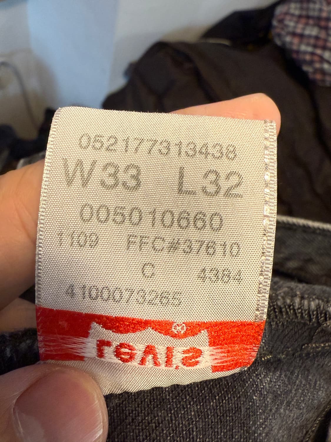 리바이스 501 흑청 33/32 상품이미지6