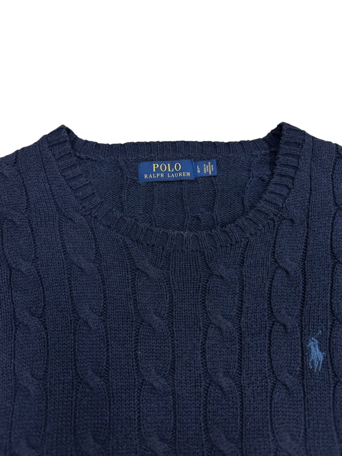 폴로 꽈배기니트 네이비 (L~XL) 상품이미지3