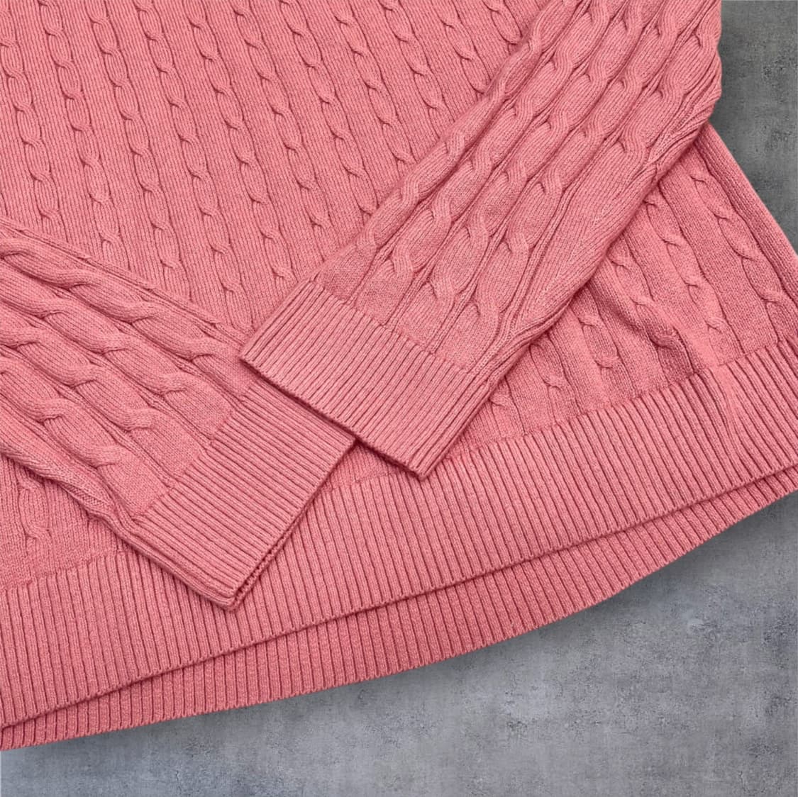 홀리스터 Hollister 핑크 케이블 라운드넥 니트 XL 상품이미지5