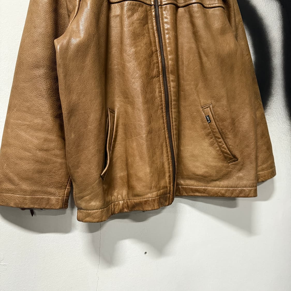 90s 리바이스 코리아 카우하이드 100% 소가죽 싱글 자켓 상품이미지4