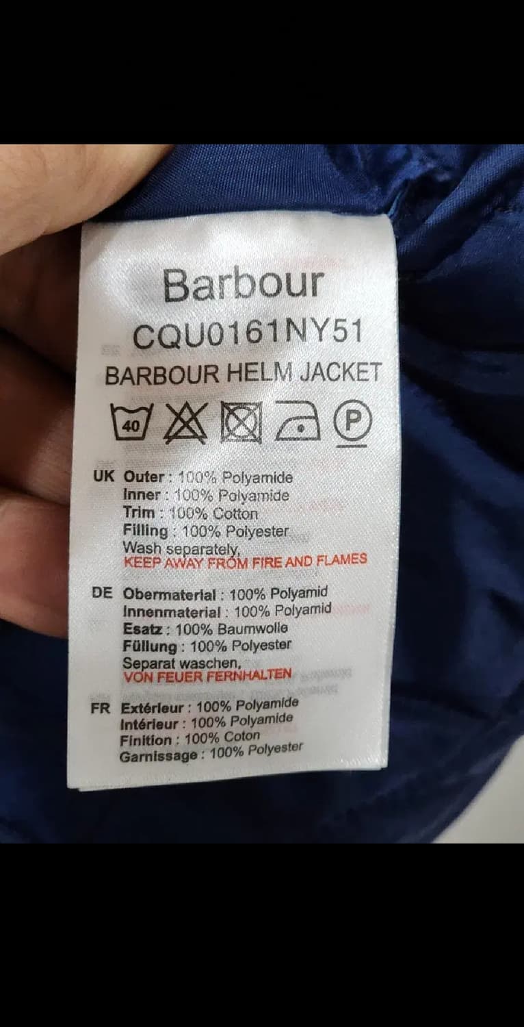 (S) 바버 퀼팅자켓 남색 누빔점퍼 코듀로이 카라넥  상품이미지5