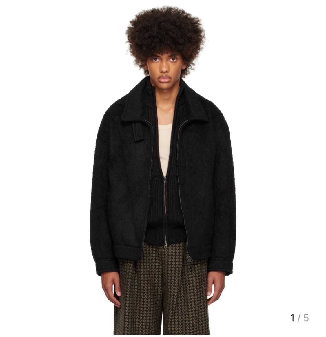 아모멘토 헤어리 오버사이즈 집업 블루종 상품이미지1