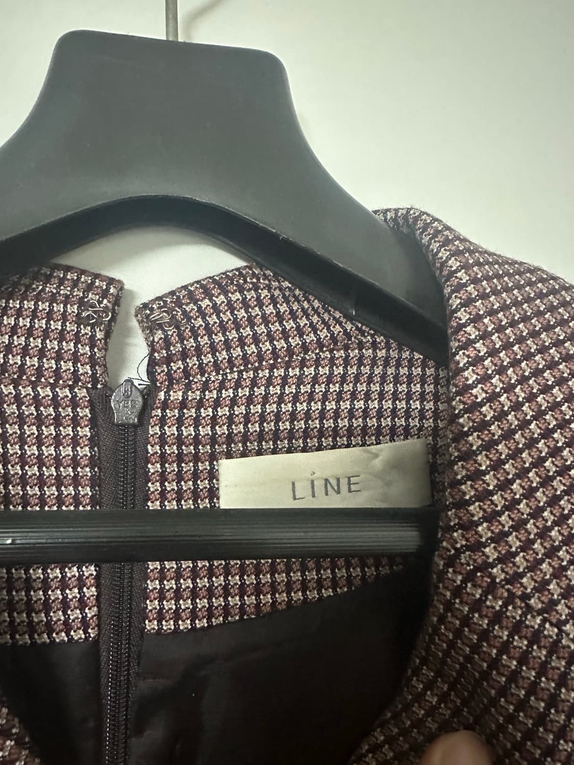 LINE 체크 패턴 롱 원피스 66사이즈 판매 상품이미지5