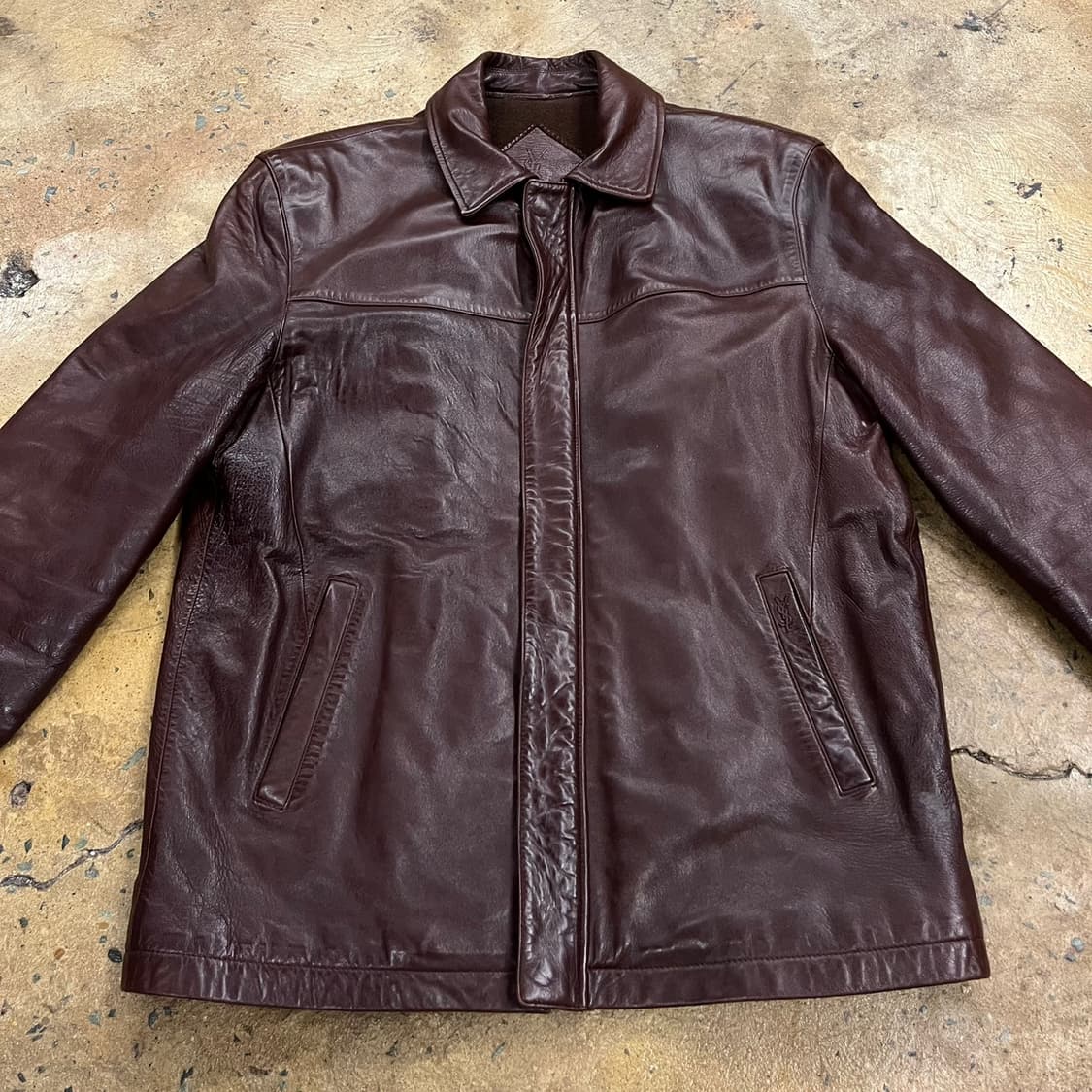 [정품/95] 입생로랑 빈티지 양가죽 자켓 b17 상품이미지3