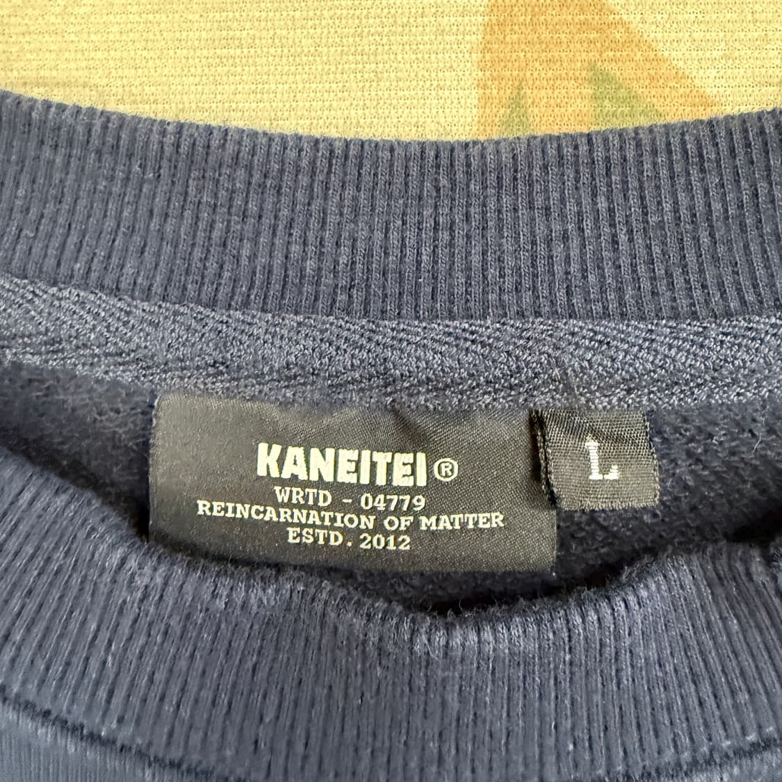 (L)카네이테이 KANEITEI 로고 맨투맨(네이비) 상품이미지2