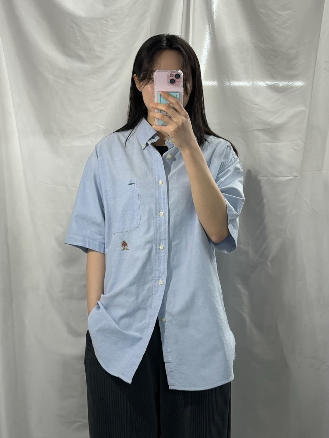 타미힐피거 반팔 셔츠 블루 L 상품이미지3