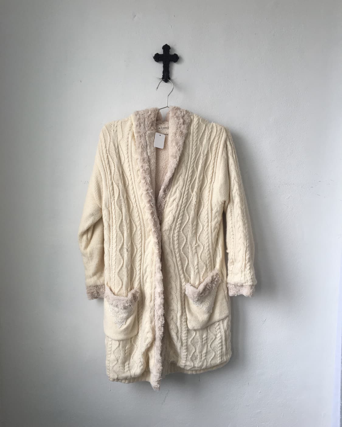 Axes femme fake fur trimming cable patte 상품이미지2