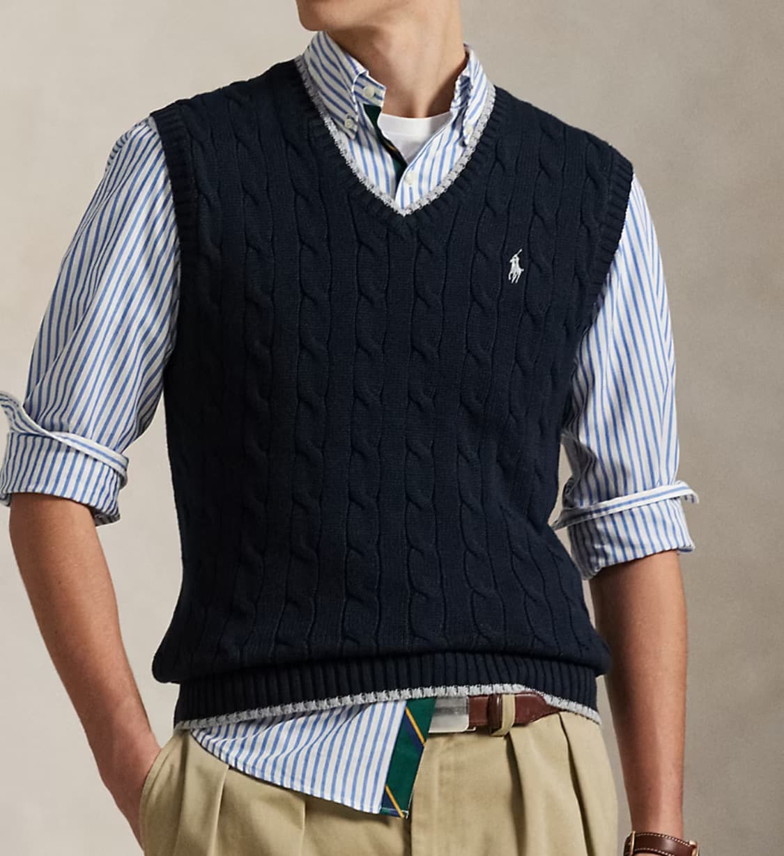 폴로 조끼 폴로 꽈베기 베스트 상품이미지7