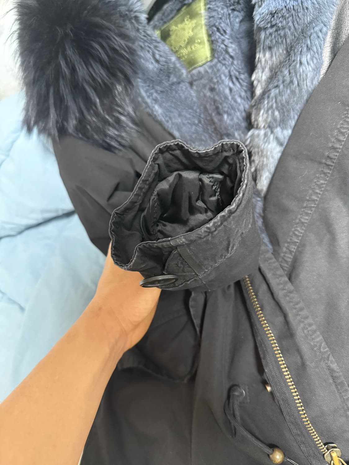 미스터앤미세스퍼 블랙 블루퍼 야상 s 100~105 상품이미지8