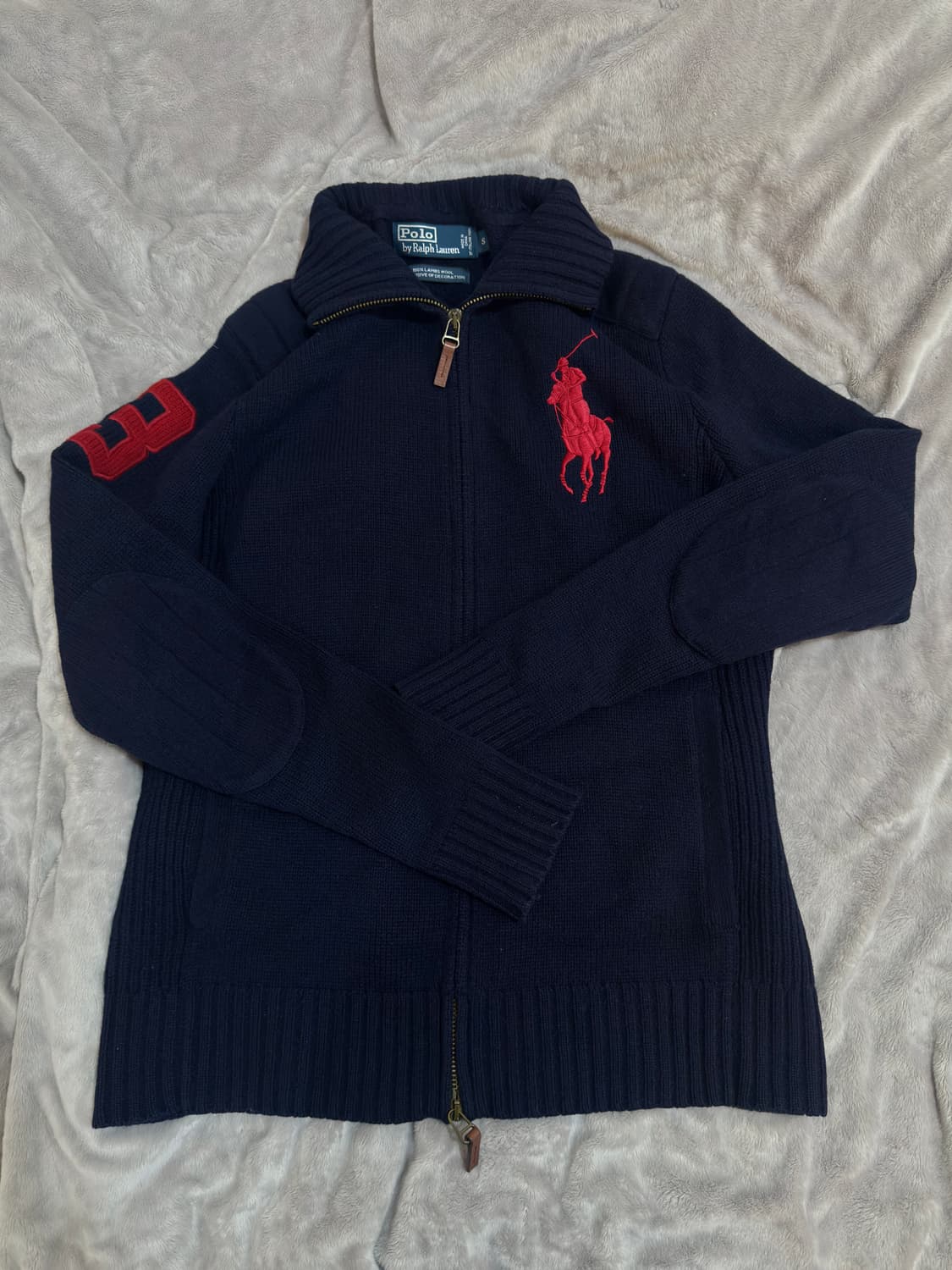 [s] 폴로 빅포니 네이비 니트 집업 상품이미지2