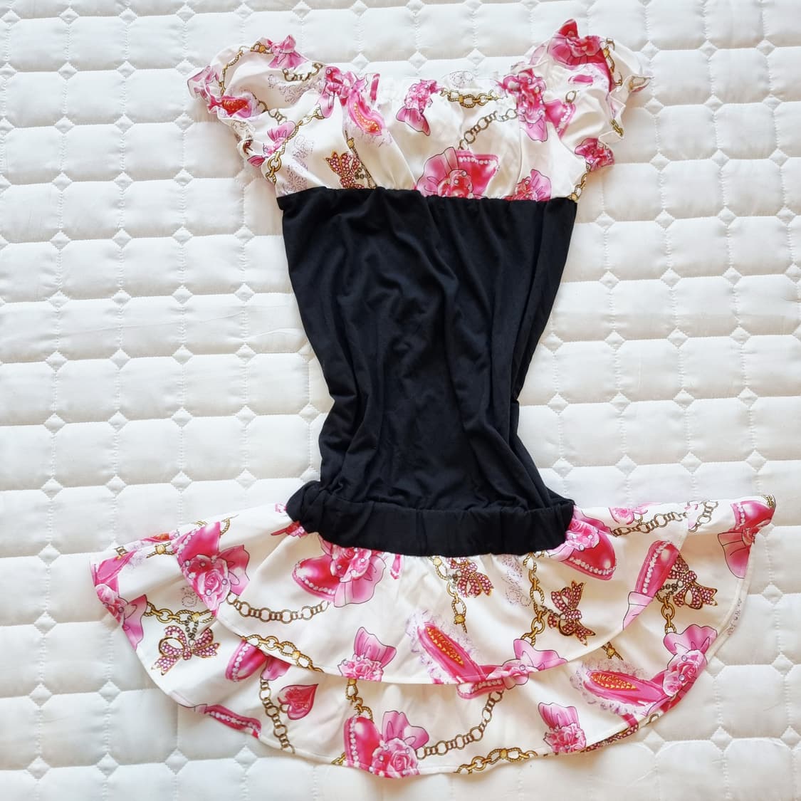 Ma rs(마즈)하트쥬얼 체인 베이비핑크 프릴 바디콘 원피스 상품이미지7