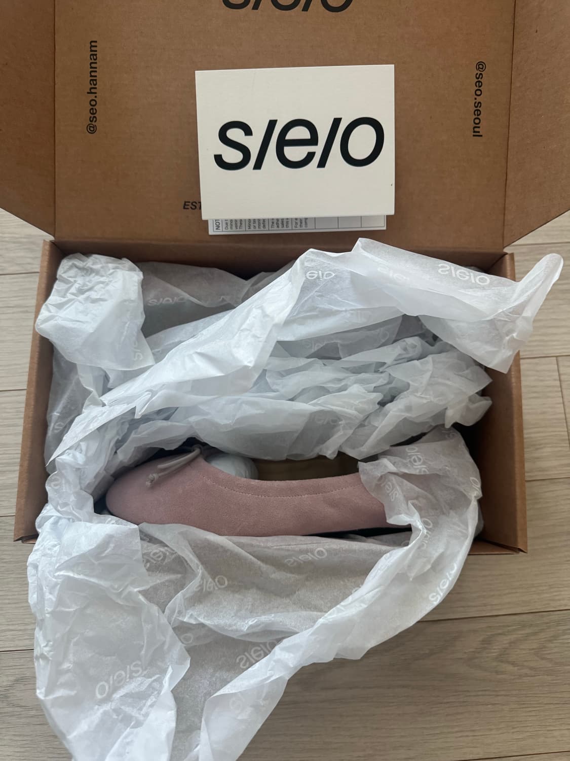 에스이오 번 발레리나 핑크 스웨이드 픗랫슈즈 상품이미지3