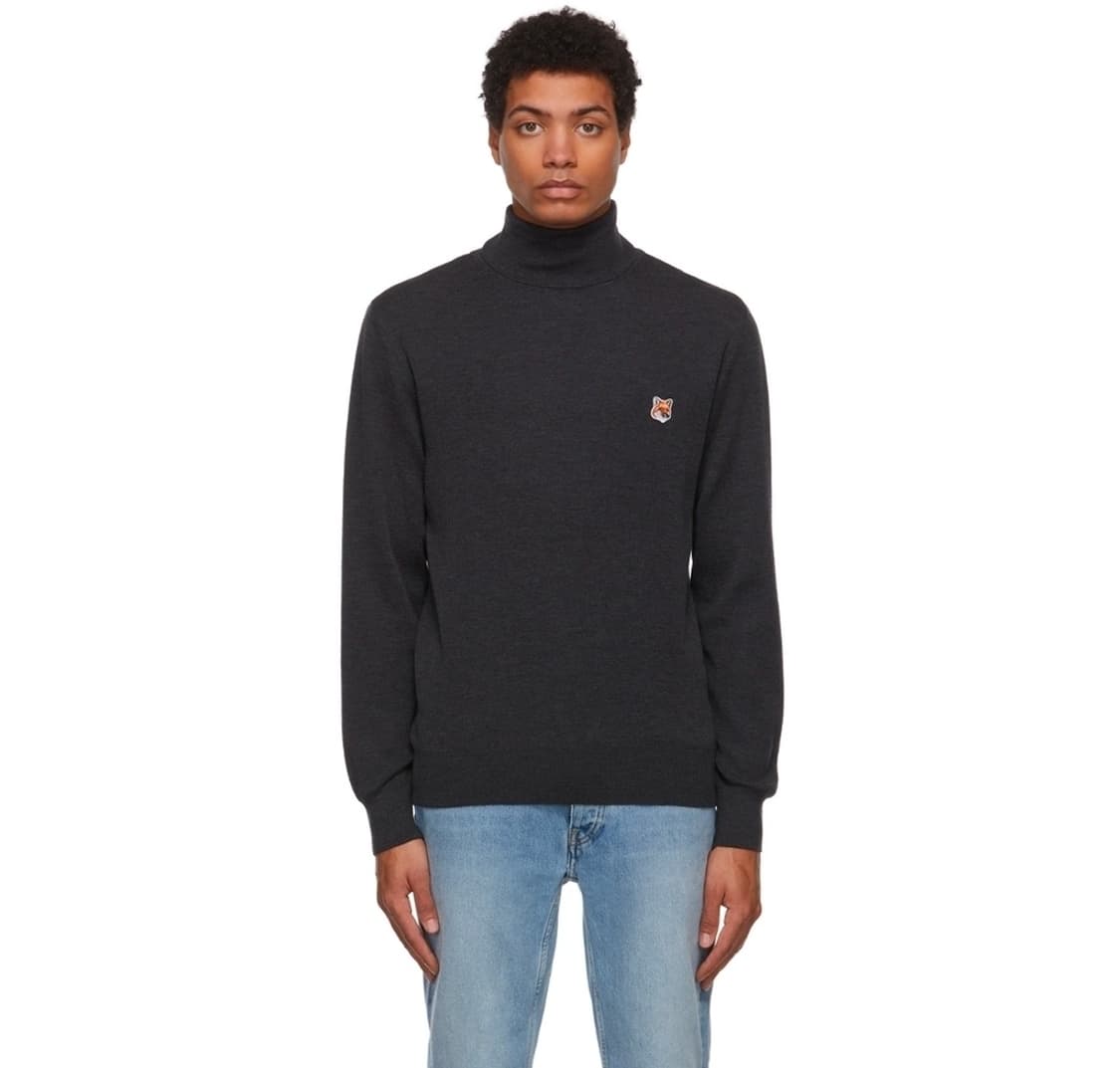 (XL) 메종키츠네 폭스 헤드 패치 터틀넥 상품이미지2