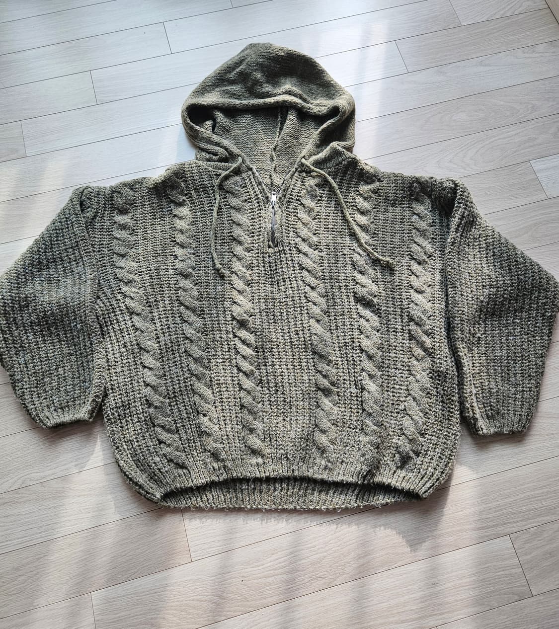 후드 반집업 니트 상품이미지2