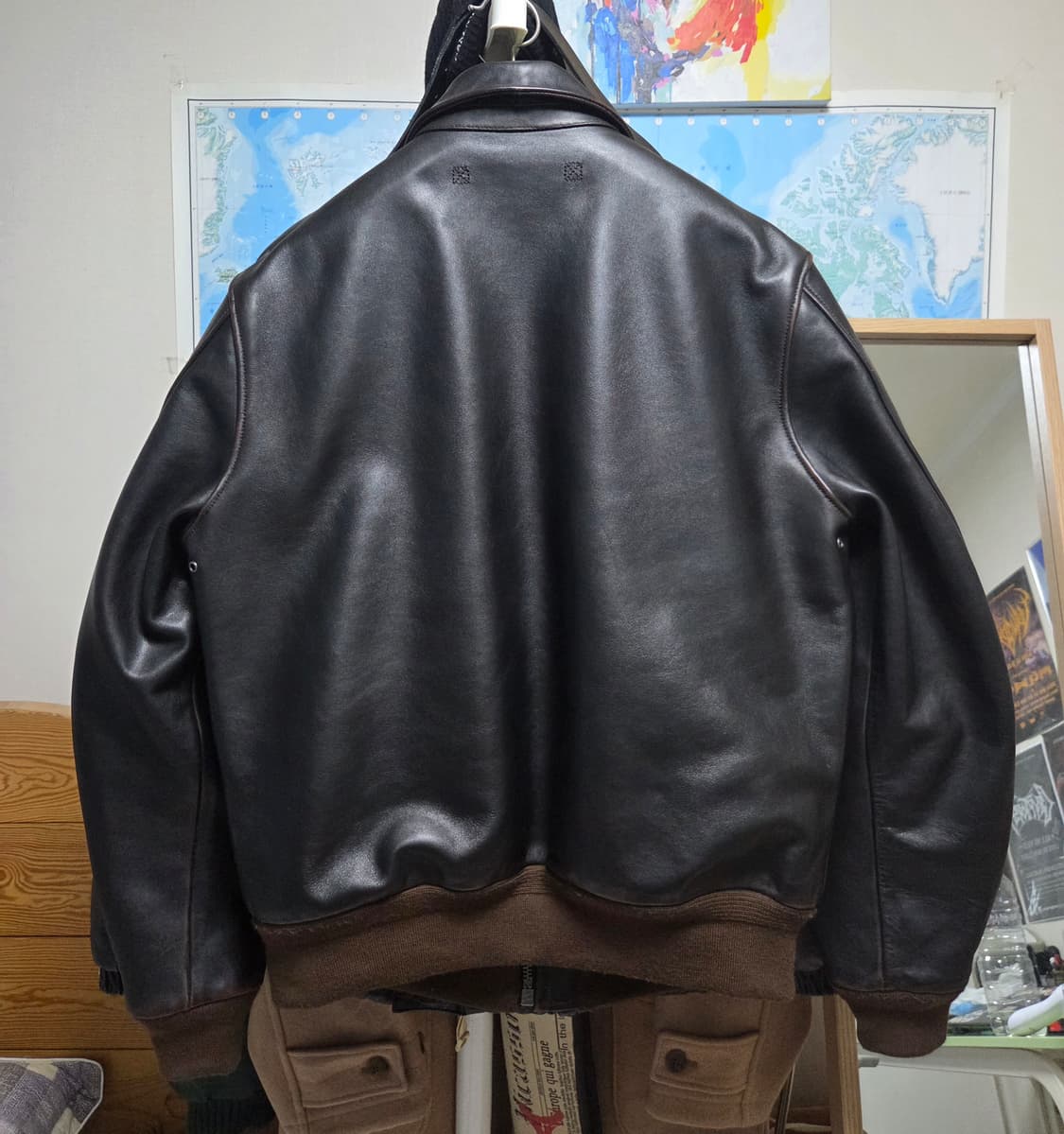 JiaShi 차심 말가죽 A2 레더자켓 3XL 이스트맨 상품이미지2