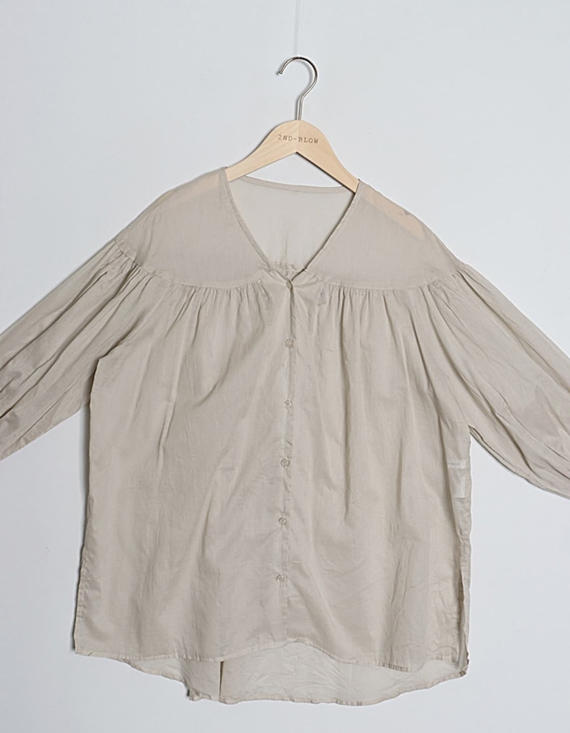 AMERICAN HOLIC Seethrouth Gather Blouse 상품이미지2